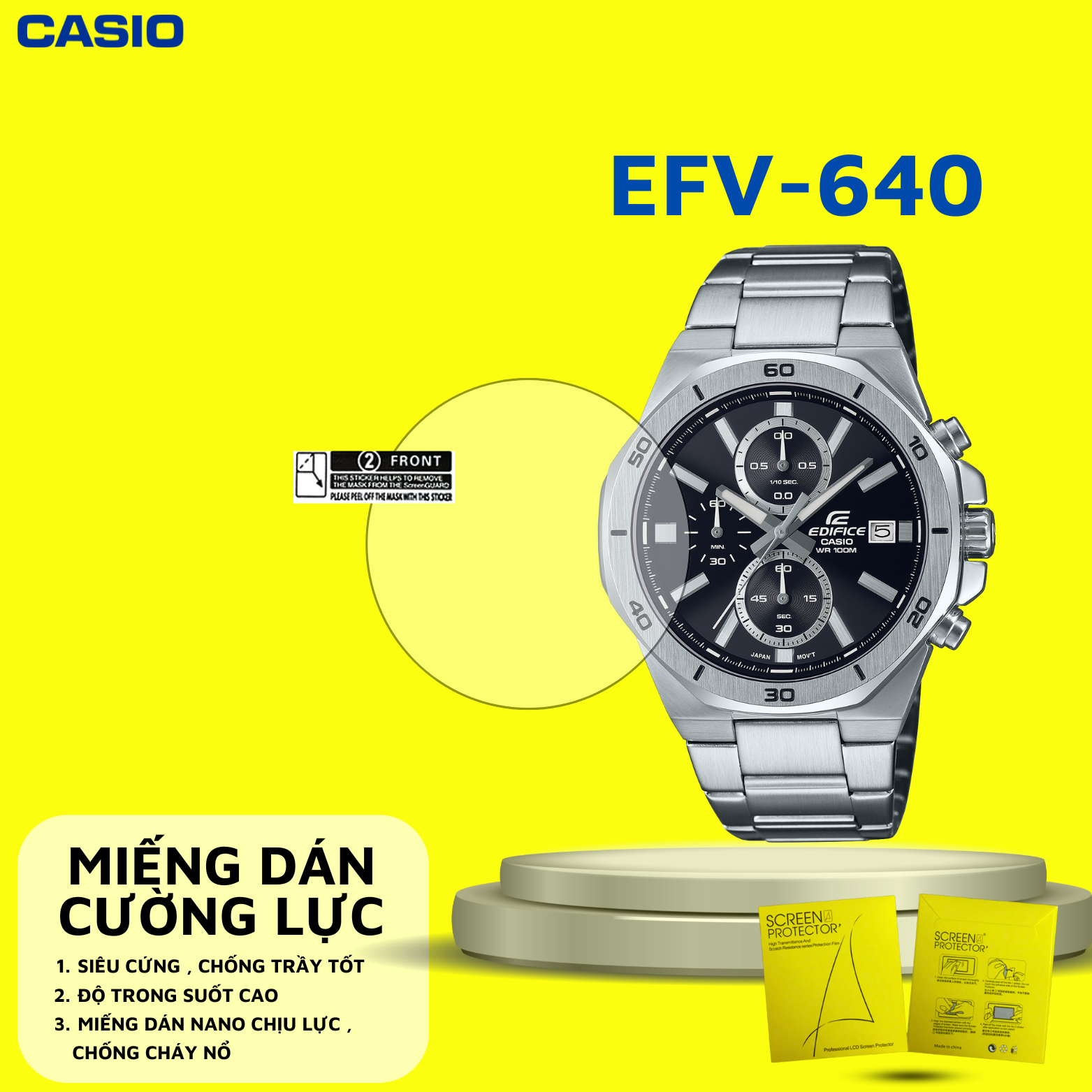 COMBO 2 Miếng dán màn hình Nano cao cấp chống trầy xước CASIO EDIFICE EFV-640 COMBO 2 Miếng dán màn hình Nano cao cấp chống trầy xước CASIO EDIFICE EFV-640