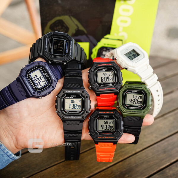 Đồng hồ Nam Chính hãng CASIO W-218HC-8AV - Pin 10 năm