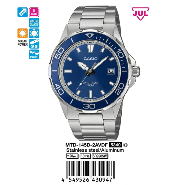 CASIO MTD-145D-2A - QUÀ TẶNG TRỊ GIÁ 600K 