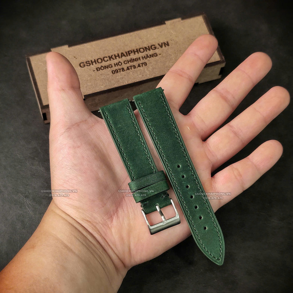 Dây Crazy Horse - Màu Xanh Lá - Size 18mm/ 20mm/ 22mm