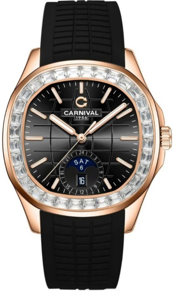 Đồng hồ nam Carnival - Nam 8113G2-VT-DCS-D - Viền đá - Kính Saphire - Automatic