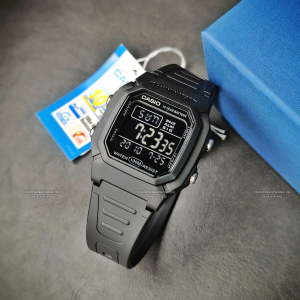 Đồng hồ Nam Chính hãng CASIO W-800H-1B - Pin 10 năm