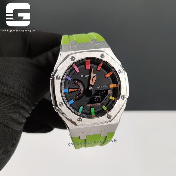 G-SHOCK GA-2100AP - Rainbow Metal Kermit Strap