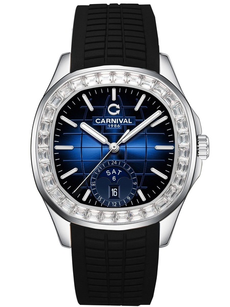 Đồng hồ nam Carnival - Nam 8113G2-VT-DCS-X - Viền đá - Kính Saphire - Automatic