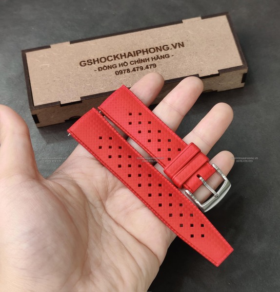 Dây cao su Flo cao cấp - Có vân và lỗ thoáng khí - size 20mm/ 22mm-Màu Đỏ