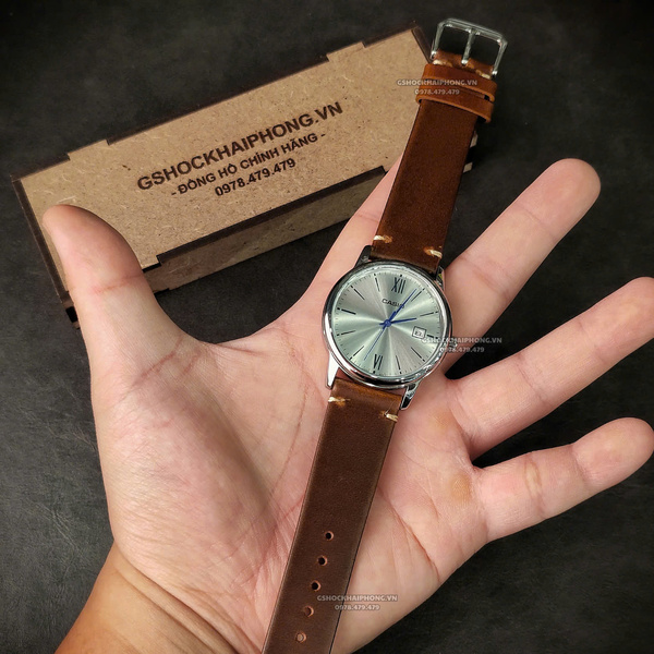 Dây da bò sáp dầu retro - Màu Nâu - Size 20/22/24mm