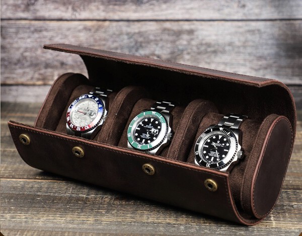 Bộ Ba Hộp Đựng Đồng Hồ Sang Trọng - Da xịn Crazy Horse cao cấp