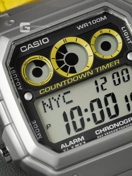 Đồng hồ Nam Chính hãng CASIO AE-1300H-9A- Lắp thêm vỏ thép - Dây Cao Su Flo Rubber