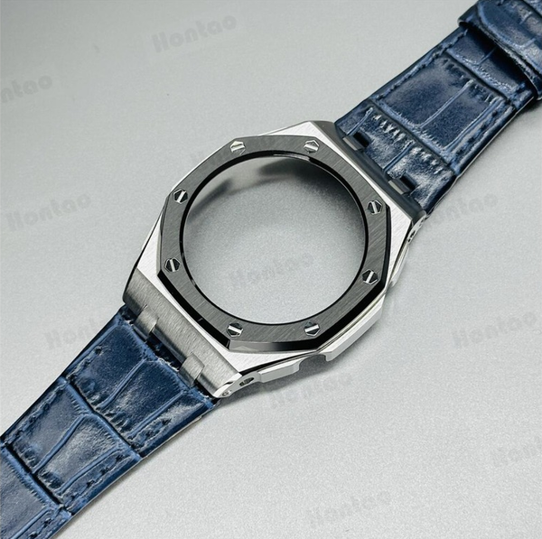 Bộ vỏ thép Đen Bạc - Dây da ( Thế hệ 5 cao cấp ) ( Kích vào sản phẩm chọn màu dây )