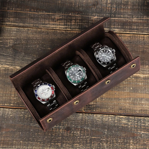 Bộ Ba Hộp Đựng Đồng Hồ Sang Trọng - Da xịn Crazy Horse cao cấp