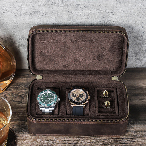 Bộ Ba Hộp Đựng Đồng Hồ Sang Trọng - Da xịn Crazy Horse cao cấp