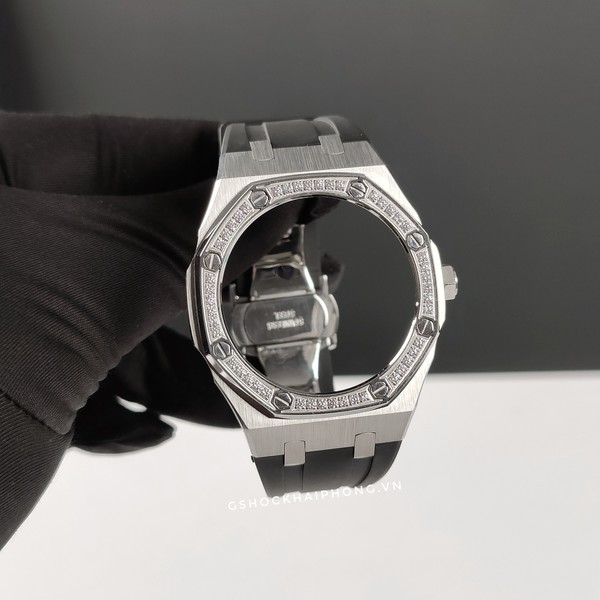 Bộ vỏ GA-2100 AP - Gen 4 - Bộ thép nạm đá - Dây cao su đen ( có núm 