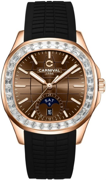Đồng hồ nam Carnival - Nam 8113G2-VT-DCS-N - Viền đá - Kính Saphire - Automatic