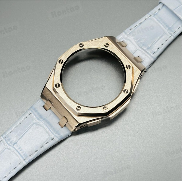 Bộ vỏ thép Vàng Bóng - Dây da ( Thế hệ 5 cao cấp ) ( Kích vào sản phẩm chọn màu dây )