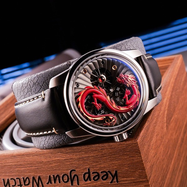 ĐỒNG HỒ NAM CHÍNH HÃNG OBLVLO DRAGON LUXURY RỒNG ĐỎ