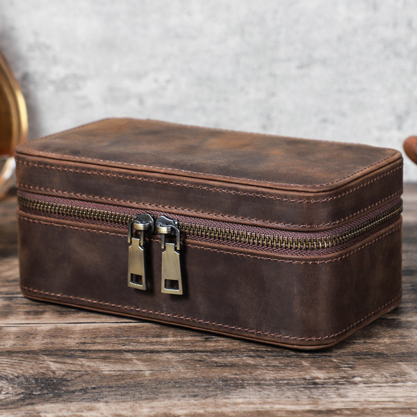 Bộ Ba Hộp Đựng Đồng Hồ Sang Trọng - Da xịn Crazy Horse cao cấp