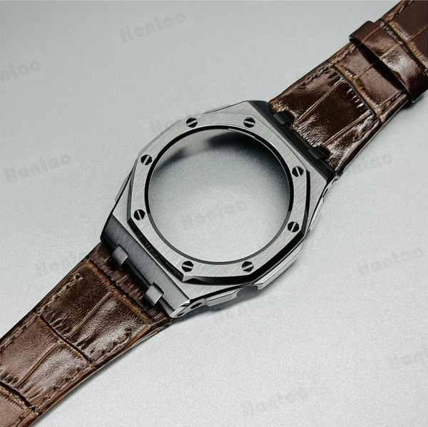 Bộ vỏ thép Đen Bóng - Dây da ( Thế hệ 5 cao cấp ) ( Kích vào sản phẩm chọn màu dây )