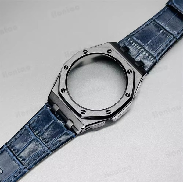 Bộ vỏ thép Đen Bóng - Dây da ( Thế hệ 5 cao cấp ) ( Kích vào sản phẩm chọn màu dây )