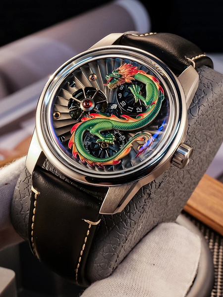 ĐỒNG HỒ NAM CHÍNH HÃNG OBLVLO DRAGON LUXURY RỒNG XANH