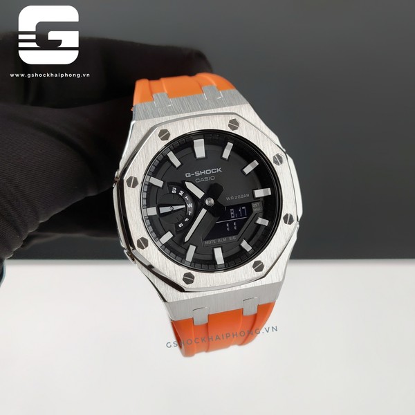 G-SHOCK GA-2100AP - Black & White Orange 