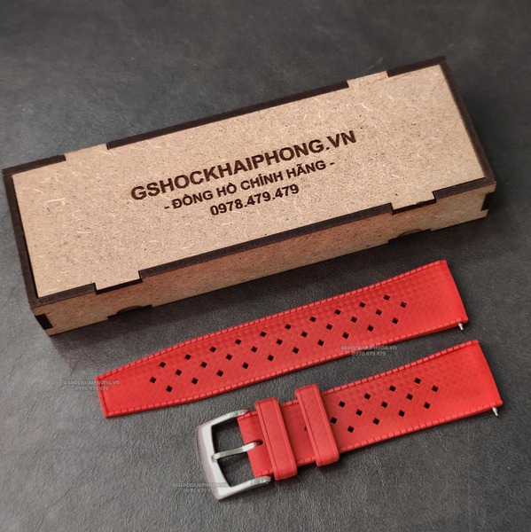 Dây cao su Flo cao cấp - Có vân và lỗ thoáng khí - size 20mm/ 22mm-Màu Đỏ