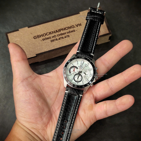 Dây da Bò Gân - Màu Đen Trắng - Size 20/22mm