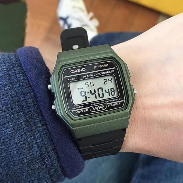 Đồng hồ Nam Chính hãng CASIO F-91WM-3A - Pin 10 năm