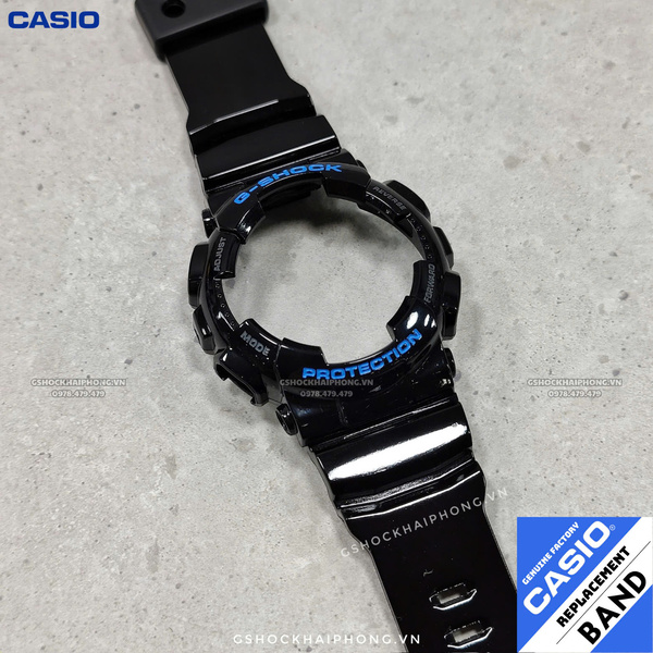 Bộ vỏ GA-100/110/120/140 - Chất liệu bóng - Đen chữ xanh dương
