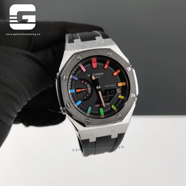 G-SHOCK GA-2100AP - Rainbow Black & White Retro 