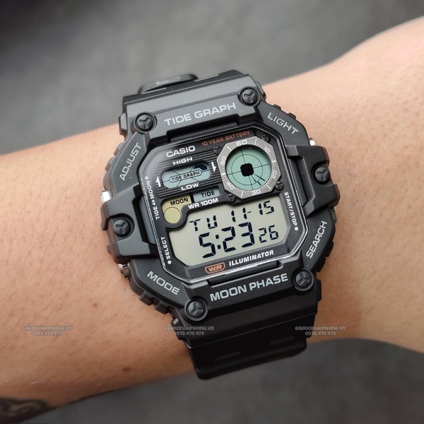 Đồng hồ Nam Chính hãng CASIO WS-1700h-1A  - Pin 10 năm