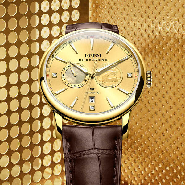 Đồng hồ nam chính hãng LOBINNI L19015-1 Mạ vàng 24k