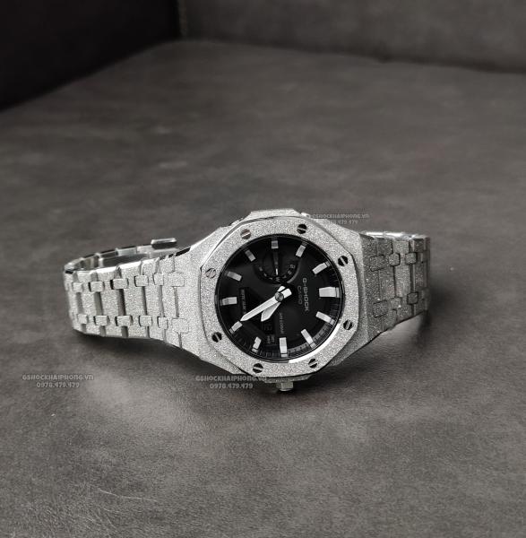 G-SHOCK GA-2100AP - FROSTED METAL BLACK & WHITE