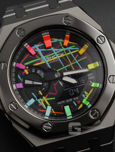 G-SHOCK GA-2100AP - GUN METAL LAERS X ZEBRA HYPER COLOR