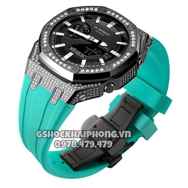 Bộ vỏ Đen nạm phun đá - Dây cao su ( Kích vào sp chọn màu dây ) 