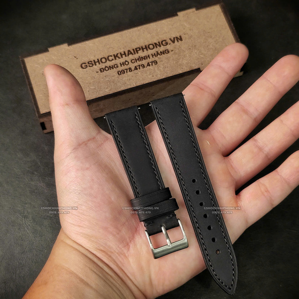 Dây Crazy Horse - Màu Đen - Size 18mm/ 20mm/ 22mm