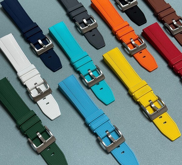 Dây cao su Fluororubber cao cấp - size 20mm/ 22mm-Màu Xanh Blue