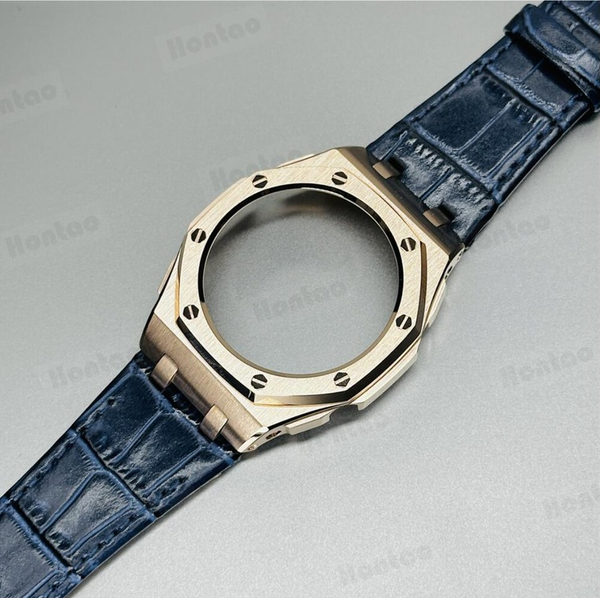 Bộ vỏ thép Vàng Bóng - Dây da ( Thế hệ 5 cao cấp ) ( Kích vào sản phẩm chọn màu dây )