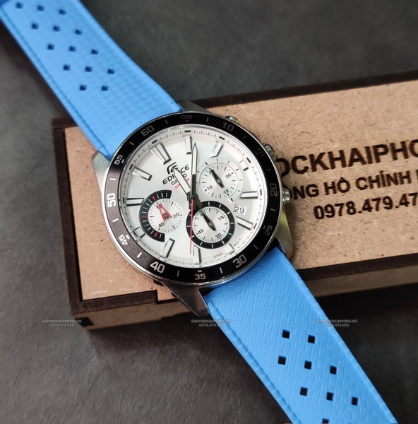 Dây cao su Flo cao cấp - Có vân và lỗ thoáng khí - size 20mm/ 22mm-Màu Xanh Blue