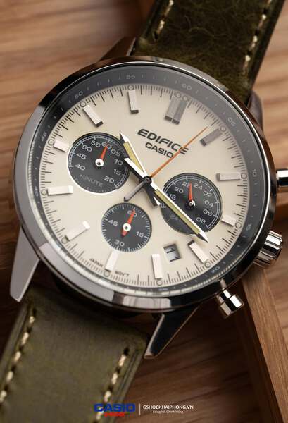 CASIO EDIFICE EFR-575L-7A ( lên dây da xanh rêu )