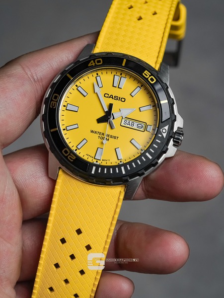 Casio  MTD-125D-9A  ( Lên dây cao su Flo Cao Cấp )