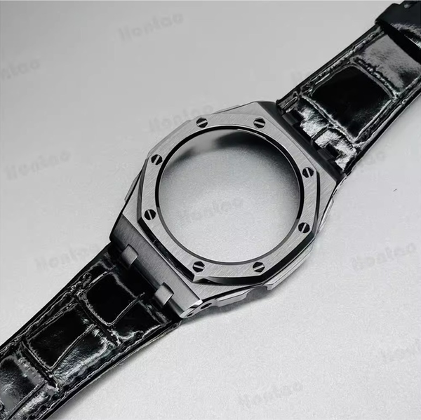 Bộ vỏ thép Đen Bóng - Dây da ( Thế hệ 5 cao cấp ) ( Kích vào sản phẩm chọn màu dây )