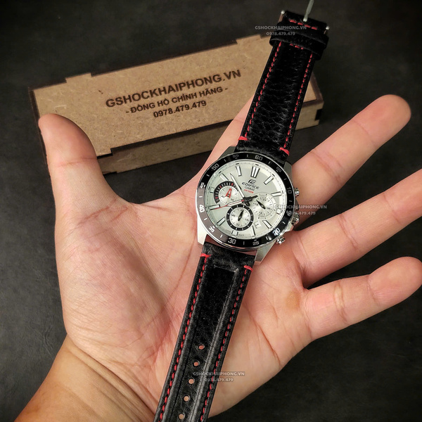 Dây da Bò Gân - Màu Đen Đỏ - Size 20/22mm