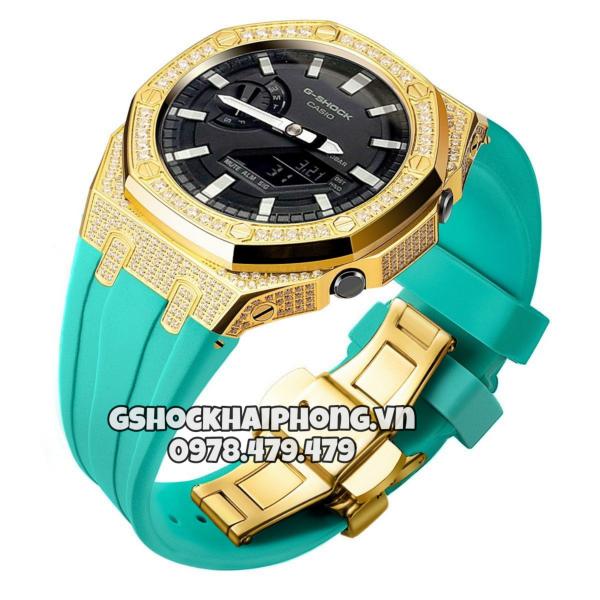 Bộ vỏ Gold nạm  phun đá  - Dây cao su ( Kích vào sp chọn màu dây ) 