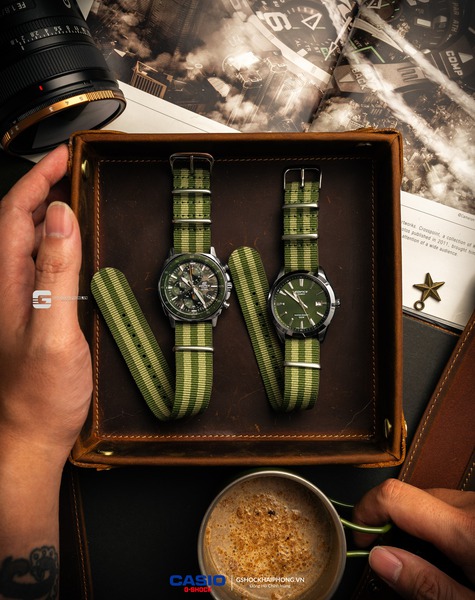 CASIO EDIFICE EFV-160D-3A ( Lên Dây Vải Nato )