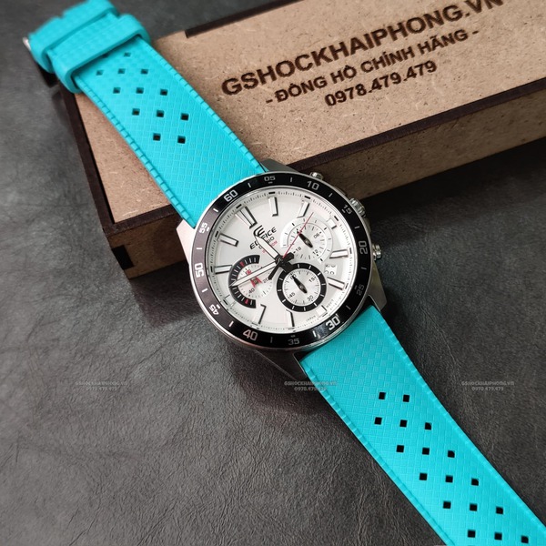 Dây cao su Flo cao cấp - Có vân và lỗ thoáng khí - size 20mm/ 22mm-Màu Xanh ngọc