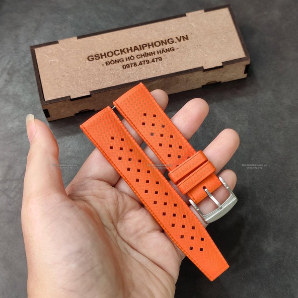 Dây cao su Flo cao cấp - Có vân và lỗ thoáng khí - size 20mm/ 22mm-( Kích vào sản phẩm chọn màu dây )