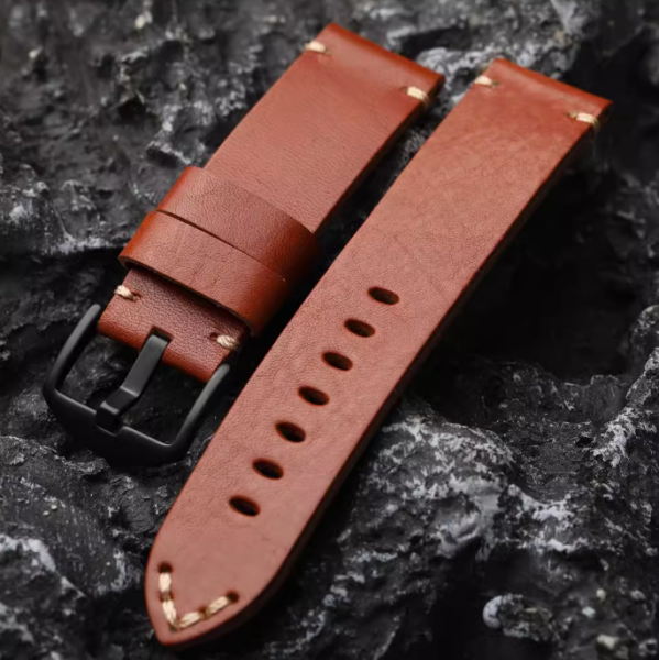 Dây da bò Ý gấp handmade - size 20mm/ 22mm/ 24mm