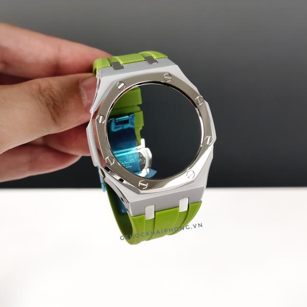 Bộ vỏ GA-2100AP - Layers bạc - Dây cao su xanh 