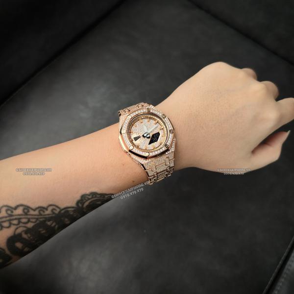 G-SHOCK GA-2100AP - ROSE GOLD FULL CZ SETTING