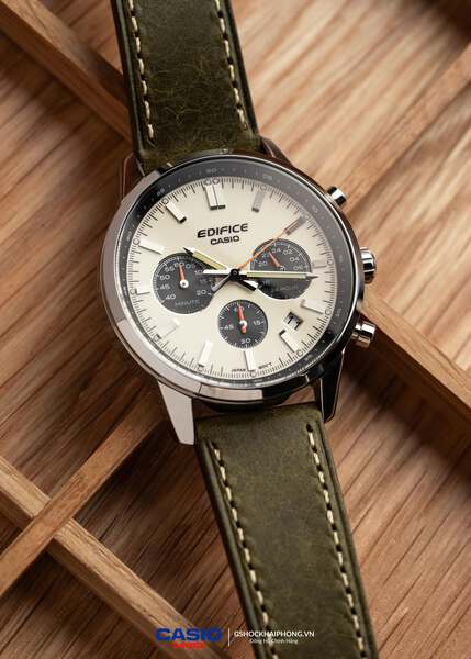 CASIO EDIFICE EFR-575L-7A ( lên dây da xanh rêu )